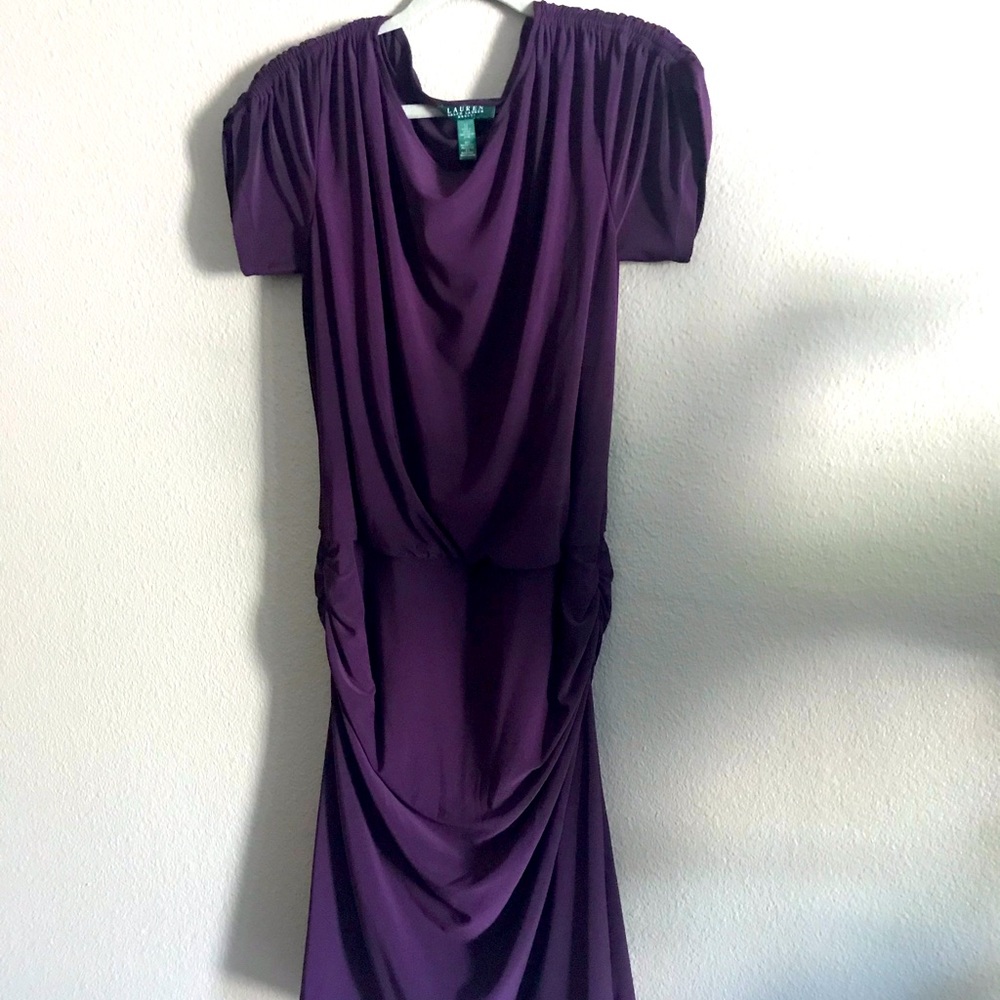 Size 12, beautiful Ralph Lauren dress with cap sleeves.